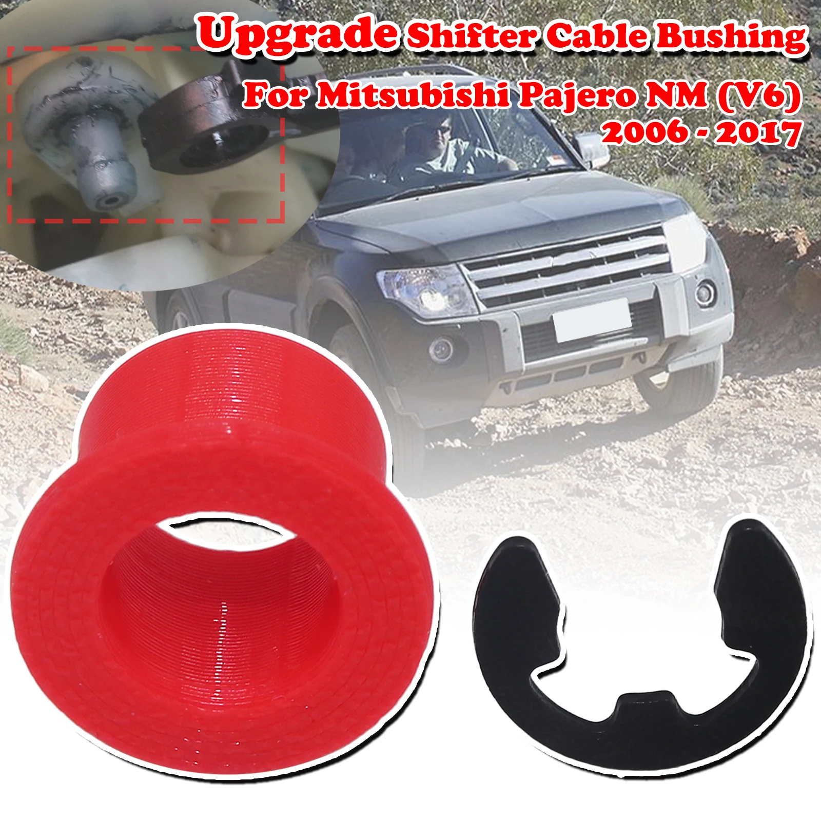For Mitsubishi Pajero NM (V6) Upgrade Shifter Cable Bushing Gear Linkage End Grommet with Lock Washer Replacement Repair Kit
For Mitsubishi Pajero NM (V6) Upgrade Shifter Cable Bushing Gear Linkage End Grommet with Lock Washer Replacement Repair Kit