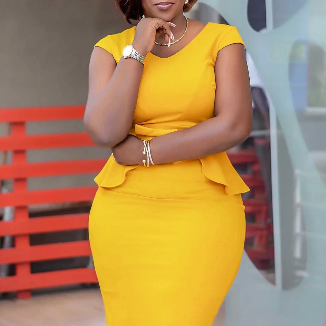 D363 Plus Size Women's Fashion 2026 Summer New Elegant Slim Fit Pencil Dress
D363 Plus Size Women's Fashion 2026 Summer New Elegant Slim Fit Pencil Dress