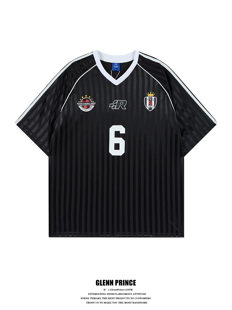 GPstudio American Retro V-neck Striped Sports Short Sleeve T-shirt Men's New 2026 Couple Jersey Style Summer Fashion T-shirt
GPstudio American Retro V-neck Striped Sports Short Sleeve T-shirt Men's New 2026 Couple Jersey Style Summer Fashion T-shirt