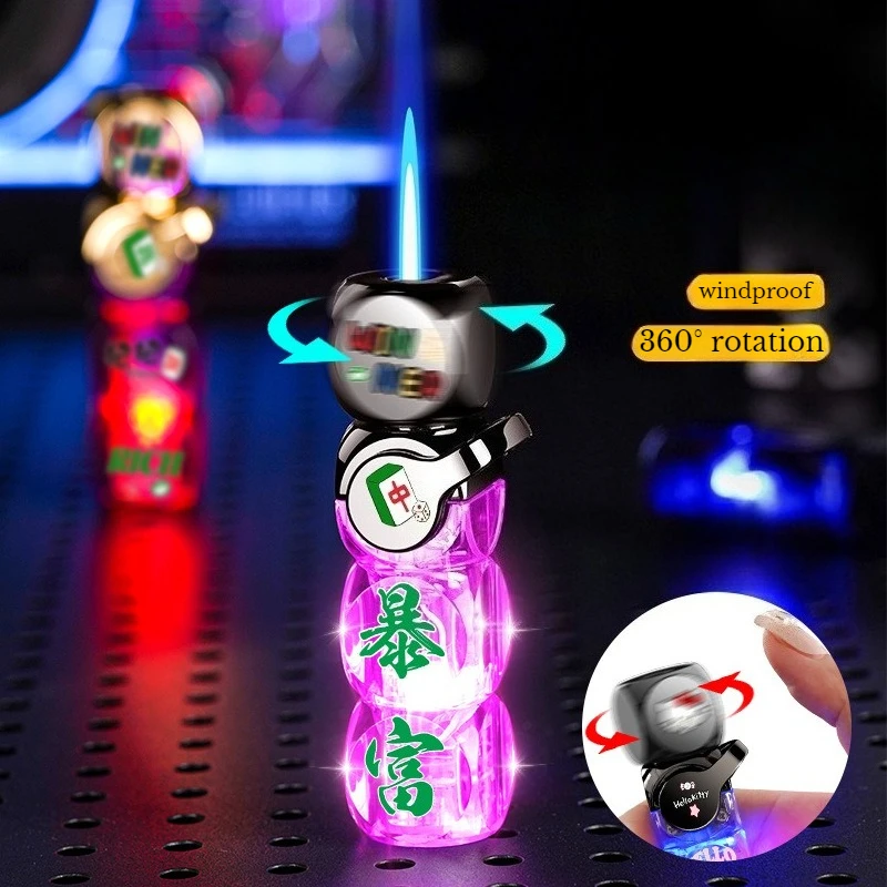 Windproof Luminous Gyroscope Rotating Dice Inflatable Lighter with Direct Spray Flame and Visible Window Lighter New Men's Gift
Windproof Luminous Gyroscope Rotating Dice Inflatable Lighter with Direct Spray Flame and Visible Window Lighter New Men's Gift