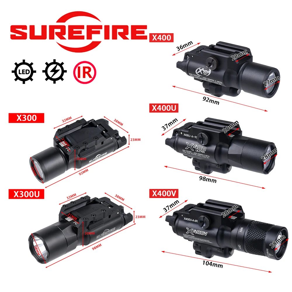 Surefire X300 Ultra X300U X400 Ultra X400U Tactical Flashlight Scout Light Green/Red Laser Light Dual Switch Fit 20mm Rail
Surefire X300 Ultra X300U X400 Ultra X400U Tactical Flashlight Scout Light Green/Red Laser Light Dual Switch Fit 20mm Rail