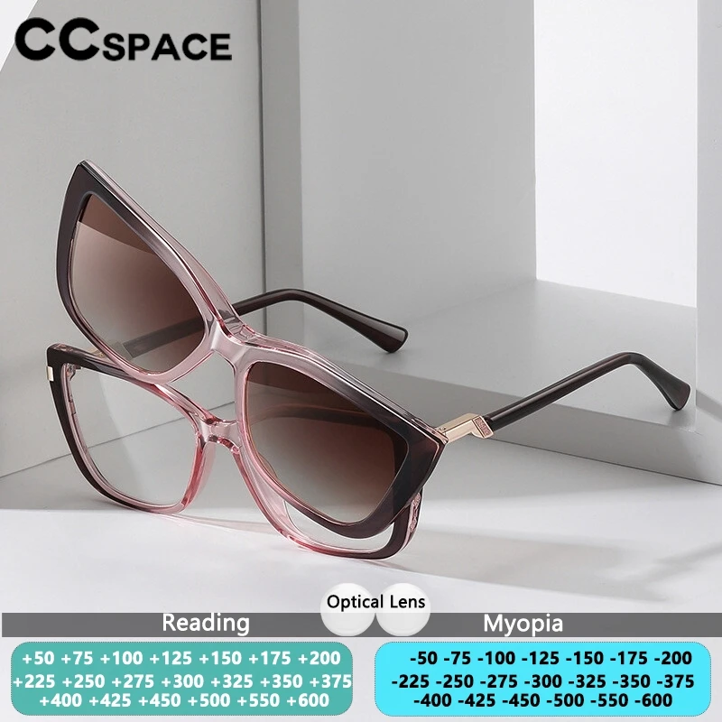 Очки 2-в-1 с магнитными клипсами «кошачий глаз» для женщин: оправа TR90, поляризационные солнцезащитные очки, линзы для коррекции зрения (близорукость)
Очки 2-в-1 с магнитными клипсами «кошачий глаз» для женщин: оправа TR90, поляризационные солнцезащитные очки, линзы для коррекции зрения (близорукость)