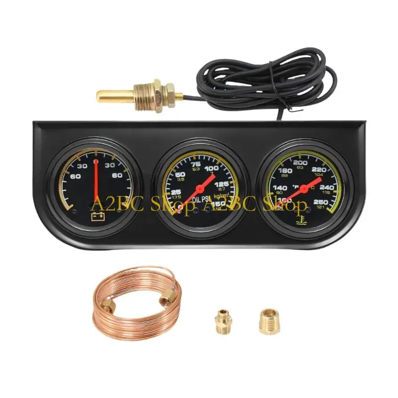 A2BC Complete 3 Function Vehicle Meter With Oil Temp And Indicators 52mm Black Face
A2BC Complete 3 Function Vehicle Meter With Oil Temp And Indicators 52mm Black Face