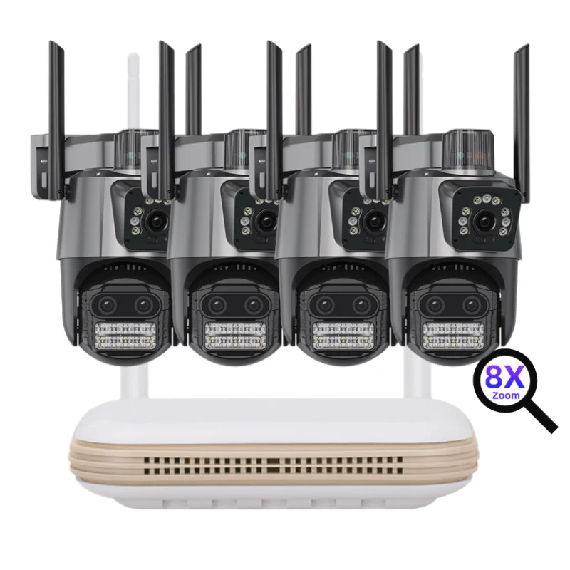 4CH 9MP 8X Zoom Wireless Security Camera System With Two-Way Audio Outdoor PTZ WiFi NVR Kit 6MP Dual Lens
4CH 9MP 8X Zoom Wireless Security Camera System With Two-Way Audio Outdoor PTZ WiFi NVR Kit 6MP Dual Lens