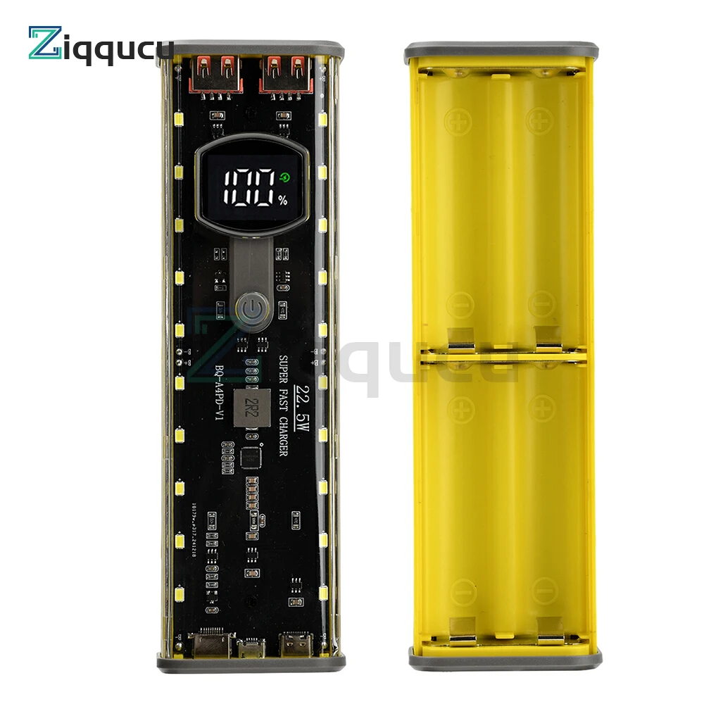 4*21700 DIY Power Bank Case Mecha Transparent Model Battery Case No soldering PD Mobile Power Sleeve with Outdoor Light 
4*21700 DIY Power Bank Case Mecha Transparent Model Battery Case No soldering PD Mobile Power Sleeve with Outdoor Light
