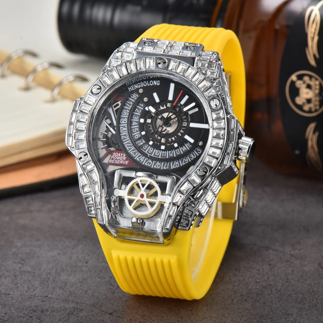 Business Full Diamond Case Luxury Top Mens Watches Rubber Strap Color Creative Decorative Quartz Watch Men AAA Clocks Relogio
Business Full Diamond Case Luxury Top Mens Watches Rubber Strap Color Creative Decorative Quartz Watch Men AAA Clocks Relogio