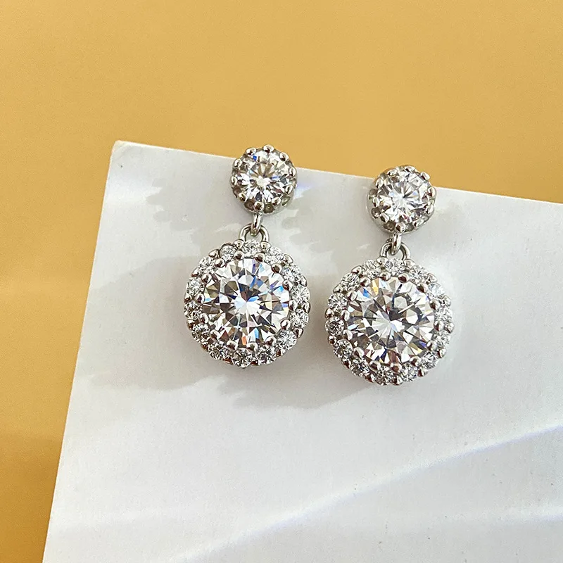BR S925 Sterling Silver Stud Earrings, Round Bezel Double Stones Design, Full Paved Inlay, Luxury Elegant Versatile Style
BR S925 Sterling Silver Stud Earrings, Round Bezel Double Stones Design, Full Paved Inlay, Luxury Elegant Versatile Style