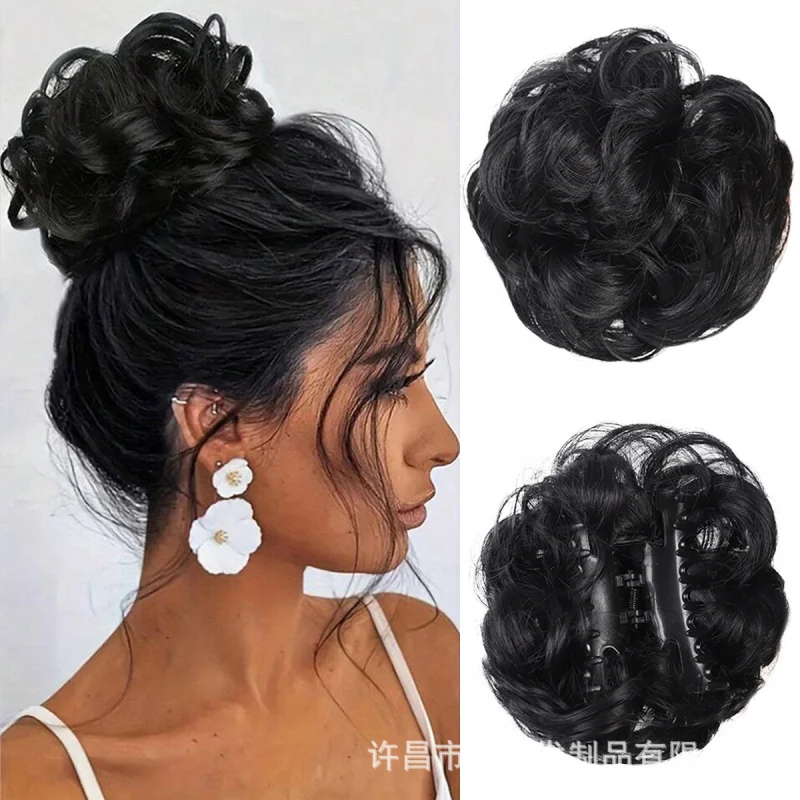 European and American style messy , fluffy hairpiece, claw clip hair bun
European and American style messy , fluffy hairpiece, claw clip hair bun