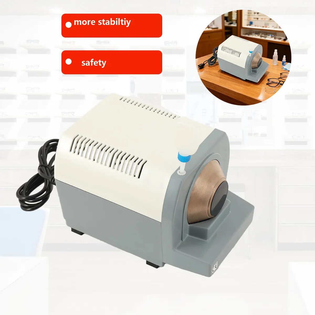 Spectacle Lens Edging Machine ABS Metal NH-100 AC 110V 60HZ 75W High Speed Optical Precise Grinding Machine Hand Lens Edging Manua
Spectacle Lens Edging Machine ABS Metal NH-100 AC 110V 60HZ 75W High Speed Optical Precise Grinding Machine Hand Lens Edging Manua
