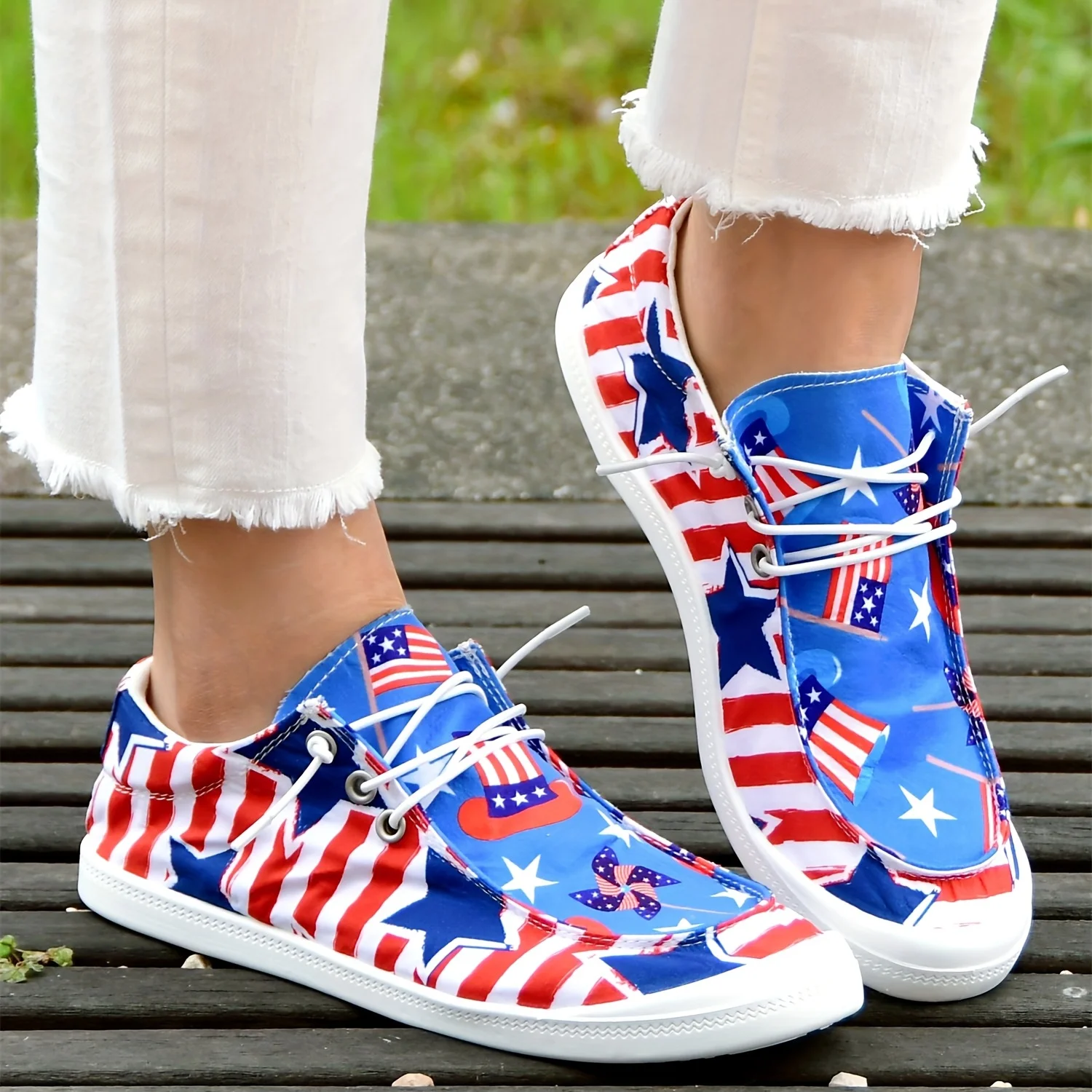 Women's Spring and Summer New Four-Season Fashion Trbottomy American Independence Day Stripesd Star Print Casual Shoes, Comfortable Shallow Mouth Low-Cut Soft Sole Lightweight Breathable Large Size Women's Shoes
Women's Spring and Summer New Four-Season Fashion Trbottomy American Independence Day Stripesd Star Print Casual Shoes, Comfortable Shallow Mouth Low-Cut Soft Sole Lightweight Breathable Large Size Women's Shoes