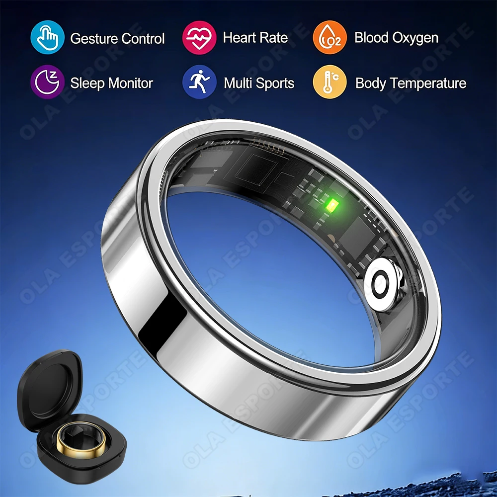 New Smart Ring With Charging Case Men Women Health Heart Rate Sleep Monitor IP68 & 5ATM Waterproof Multi-sport Mode Fitness Ring
New Smart Ring With Charging Case Men Women Health Heart Rate Sleep Monitor IP68 & 5ATM Waterproof Multi-sport Mode Fitness Ring