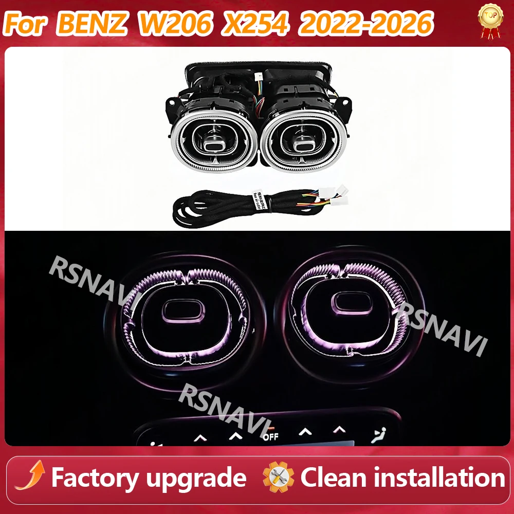 64 Color LED Air Vents Ambient Light For Mercedes Benz C-Class W206 GLC X254 Rear vent Turbine Nozzle Decorative Lamp Upgrade
64 Color LED Air Vents Ambient Light For Mercedes Benz C-Class W206 GLC X254 Rear vent Turbine Nozzle Decorative Lamp Upgrade