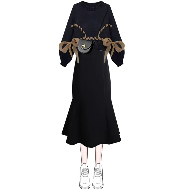 Модный вязаный костюм женский, осень-зима 2025, новый элегантный свитер с длинными рукавами, платья с высокой талией, комплект из двух предметов в Корейском стиле
Модный вязаный костюм женский, осень-зима 2025, новый элегантный свитер с длинными рукавами, платья с высокой талией, комплект из двух предметов в Корейском стиле