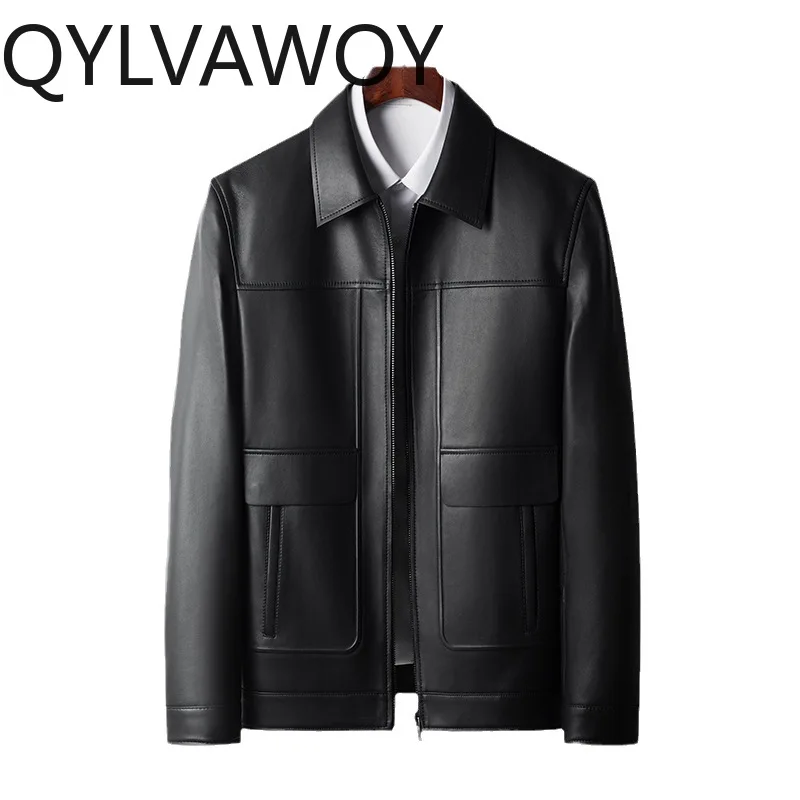 QYLVAWOY Real Sheepskin Leather Jacket Man Lapel Motorcycle Jacket Jackets for Man Slim-fit Leather Coat Chaqueta De Cuero New
QYLVAWOY Real Sheepskin Leather Jacket Man Lapel Motorcycle Jacket Jackets for Man Slim-fit Leather Coat Chaqueta De Cuero New