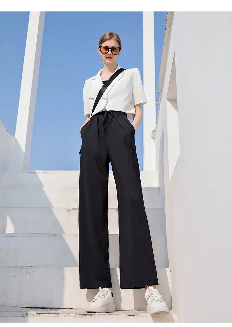 Summer Girls Thin lce Silk Wide Leg PantsFemale casual Hiah Waisted Straight LegTrousers Lady Comfortable Satin Fabric Pants
Summer Girls Thin lce Silk Wide Leg PantsFemale casual Hiah Waisted Straight LegTrousers Lady Comfortable Satin Fabric Pants