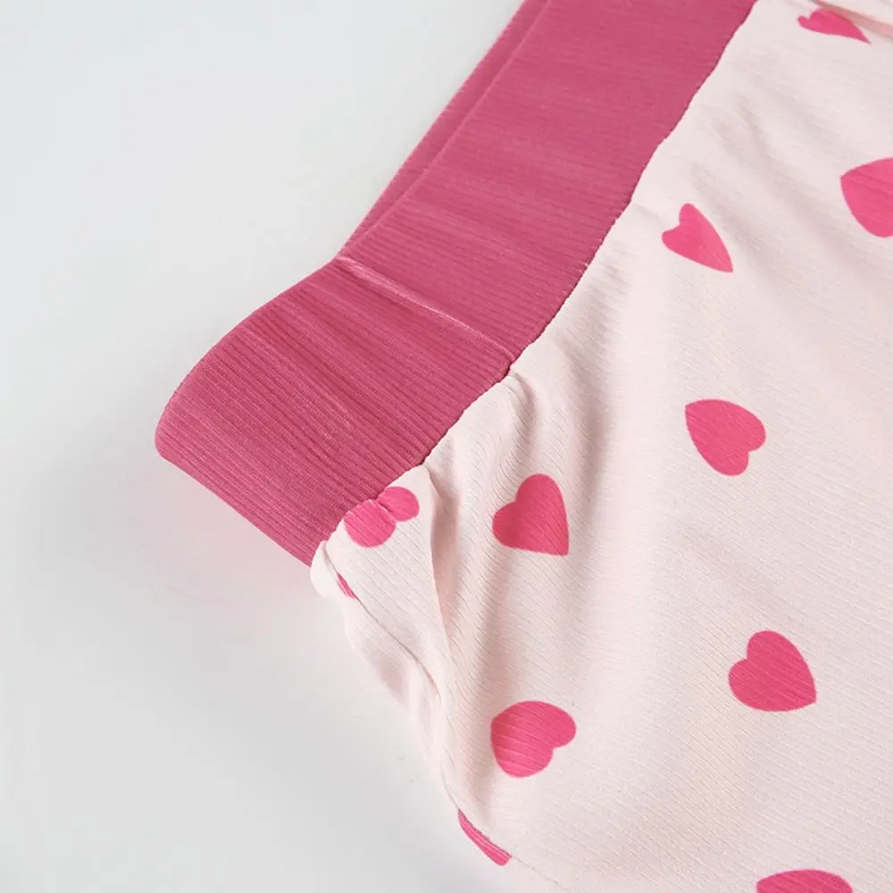 Fashion Sweet Short Sleeve Pajamas Set Thin Heart Camisole Shorts Nightdress Homewear Euffle Two Pieces Nightwear Summer
Fashion Sweet Short Sleeve Pajamas Set Thin Heart Camisole Shorts Nightdress Homewear Euffle Two Pieces Nightwear Summer