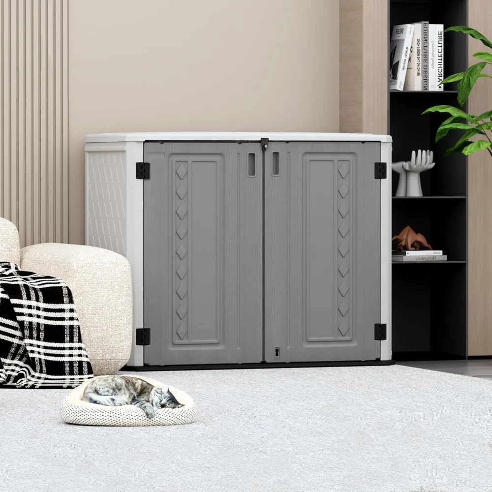 Outdoor Storage Shed Waterproof, Horizontal Outdoor Storage Cabinet for Garbage Cans, Tools and Lawnmower, Customized
Outdoor Storage Shed Waterproof, Horizontal Outdoor Storage Cabinet for Garbage Cans, Tools and Lawnmower, Customized