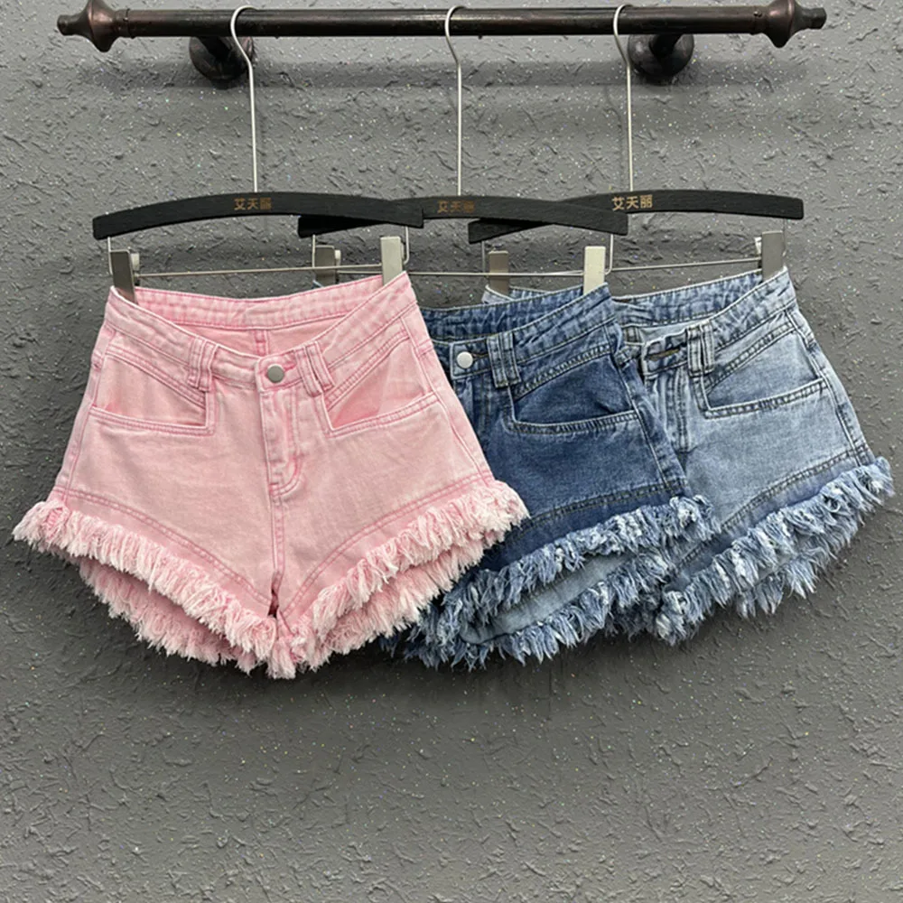 Pink Denim Shorts Woman Summer New High Waist Burrs Tassel Wide Leg Short Jean Slim Fashion All-Match Jean Short Sexy Hot Pants
Pink Denim Shorts Woman Summer New High Waist Burrs Tassel Wide Leg Short Jean Slim Fashion All-Match Jean Short Sexy Hot Pants