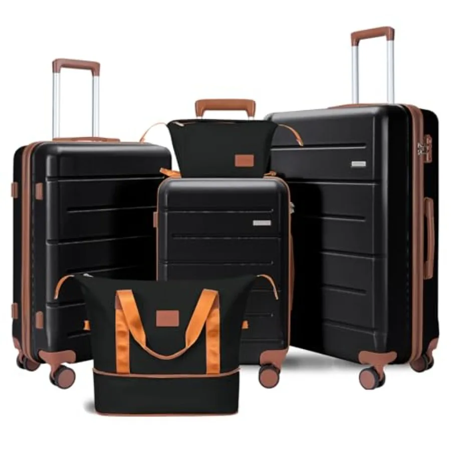 5 Piece Luggage Sets, Suitcases with Wheels ABS Hardshell Carry-On for Family and Business Travel TSA Lock, 360° Silent Spinner
5 Piece Luggage Sets, Suitcases with Wheels ABS Hardshell Carry-On for Family and Business Travel TSA Lock, 360° Silent Spinner