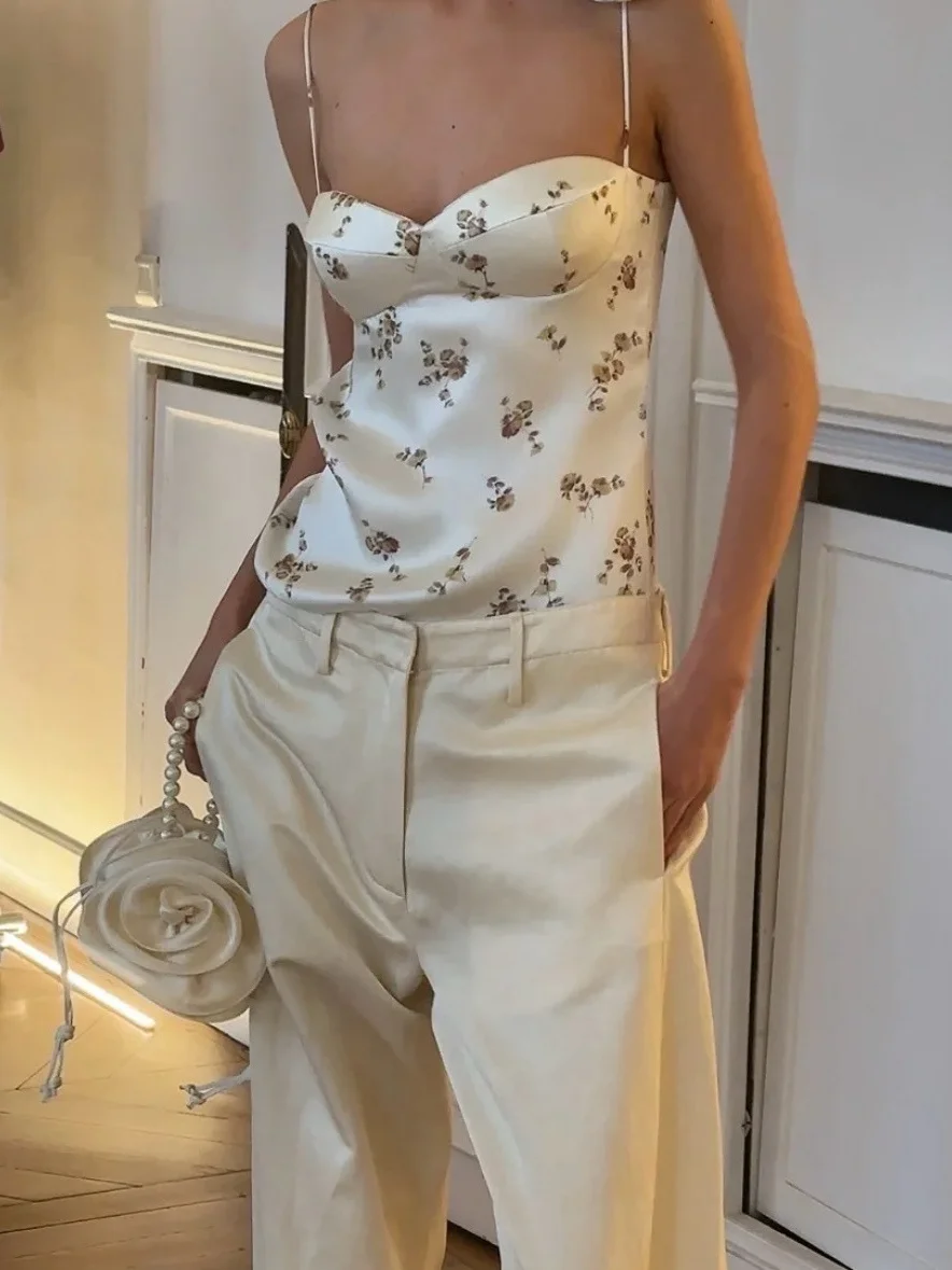 Sexy Silk Satin Floral Print Slim Fit Strap Vest Sweet Sle Polyester Elastic Fiber ort Length Overhead Plant Floral Pattern
Sexy Silk Satin Floral Print Slim Fit Strap Vest Sweet Sle Polyester Elastic Fiber ort Length Overhead Plant Floral Pattern