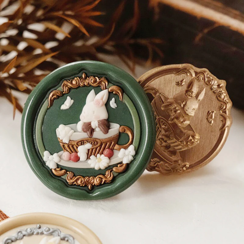 Original Round Wax Seal Stamp 3D Vintage Embossed cute Bunny Pattern Brass Seal Head DIY Envelope Wedding Invitation Decor Toy
Original Round Wax Seal Stamp 3D Vintage Embossed cute Bunny Pattern Brass Seal Head DIY Envelope Wedding Invitation Decor Toy
