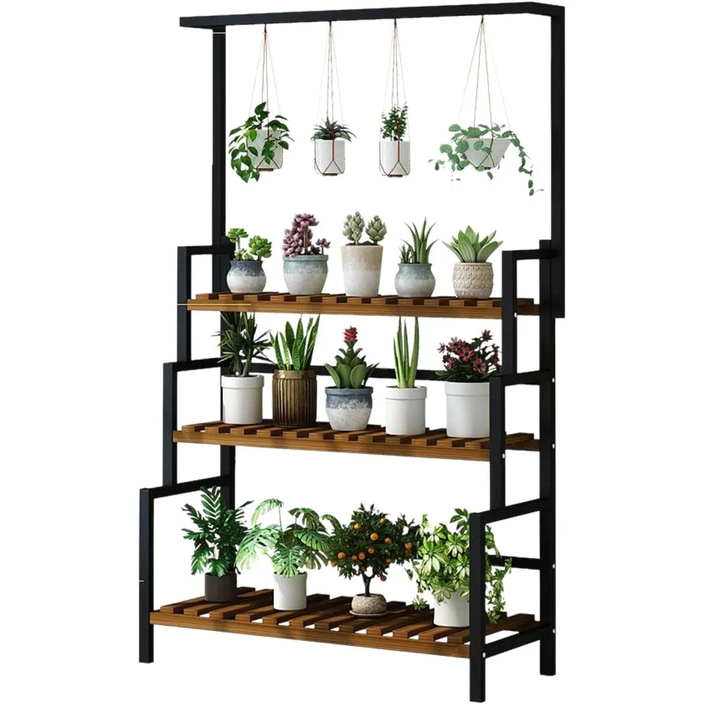 Tier Hanging Plant Stand, Multiple Plants Display Wood Plants Shelf with Metal Frame for Garden Balcony Patio
Tier Hanging Plant Stand, Multiple Plants Display Wood Plants Shelf with Metal Frame for Garden Balcony Patio