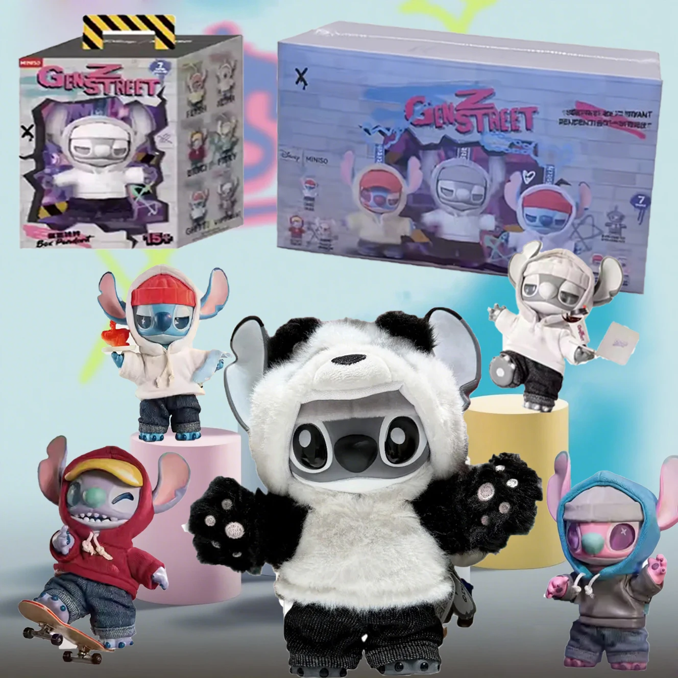 Виниловая слепая коробка Stitch Genz Street Series, сюрприз, плюшевый персонаж мультфильма, настольные милые украшения, коллекционные игрушки
Виниловая слепая коробка Stitch Genz Street Series, сюрприз, плюшевый персонаж мультфильма, настольные милые украшения, коллекционные игрушки