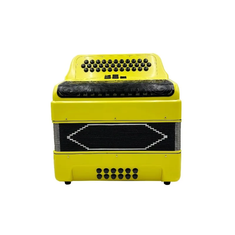 Professional 34-Button 12-Bass 3-Register Yellow Body Accordion Instrument with Black Grill & Buttons OEM JB3412C
Professional 34-Button 12-Bass 3-Register Yellow Body Accordion Instrument with Black Grill & Buttons OEM JB3412C