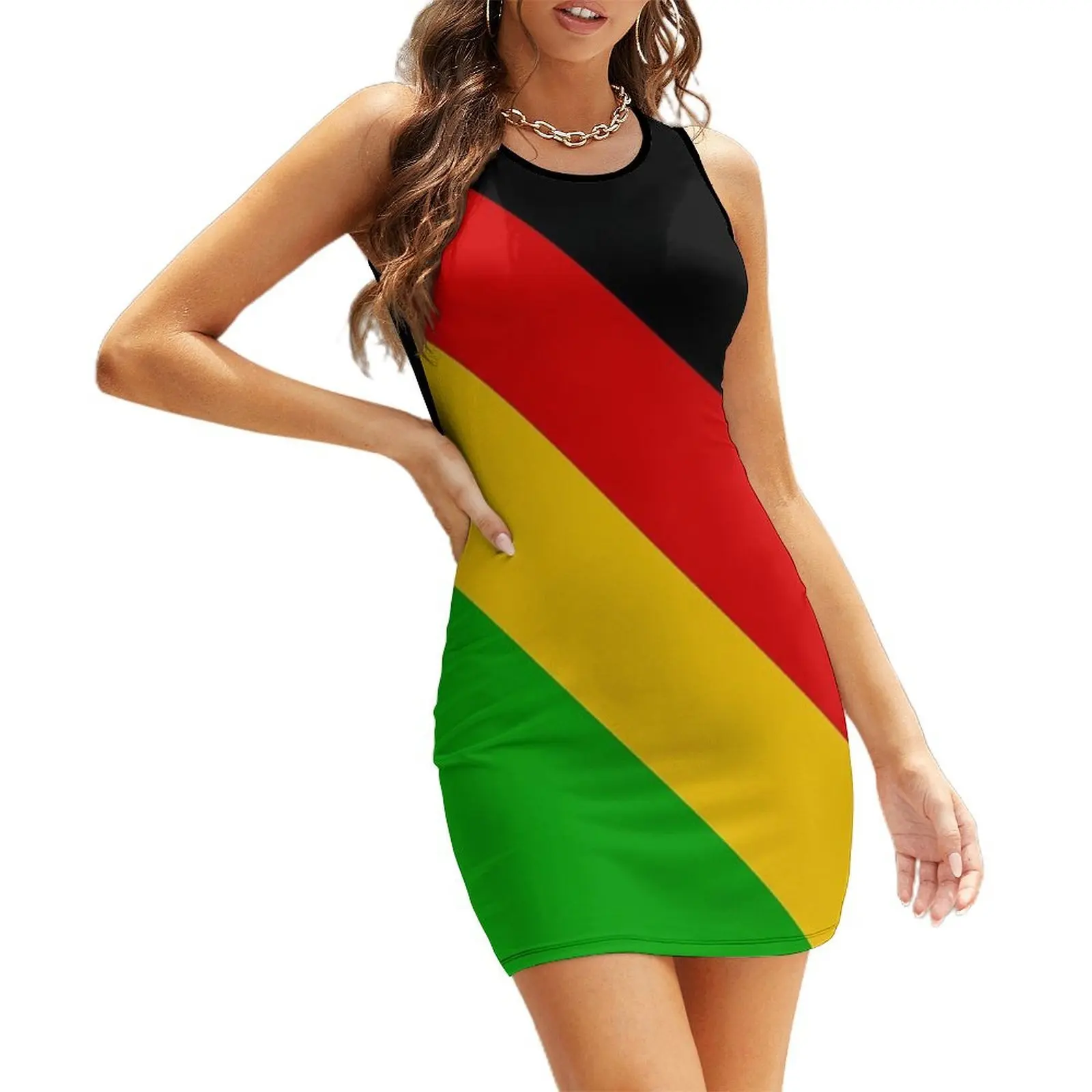 Rasta Diagonal Stripes Pattern Sleeveless Sundress party dresses woman summer clothes for women Beachwear Bride dresses
Rasta Diagonal Stripes Pattern Sleeveless Sundress party dresses woman summer clothes for women Beachwear Bride dresses