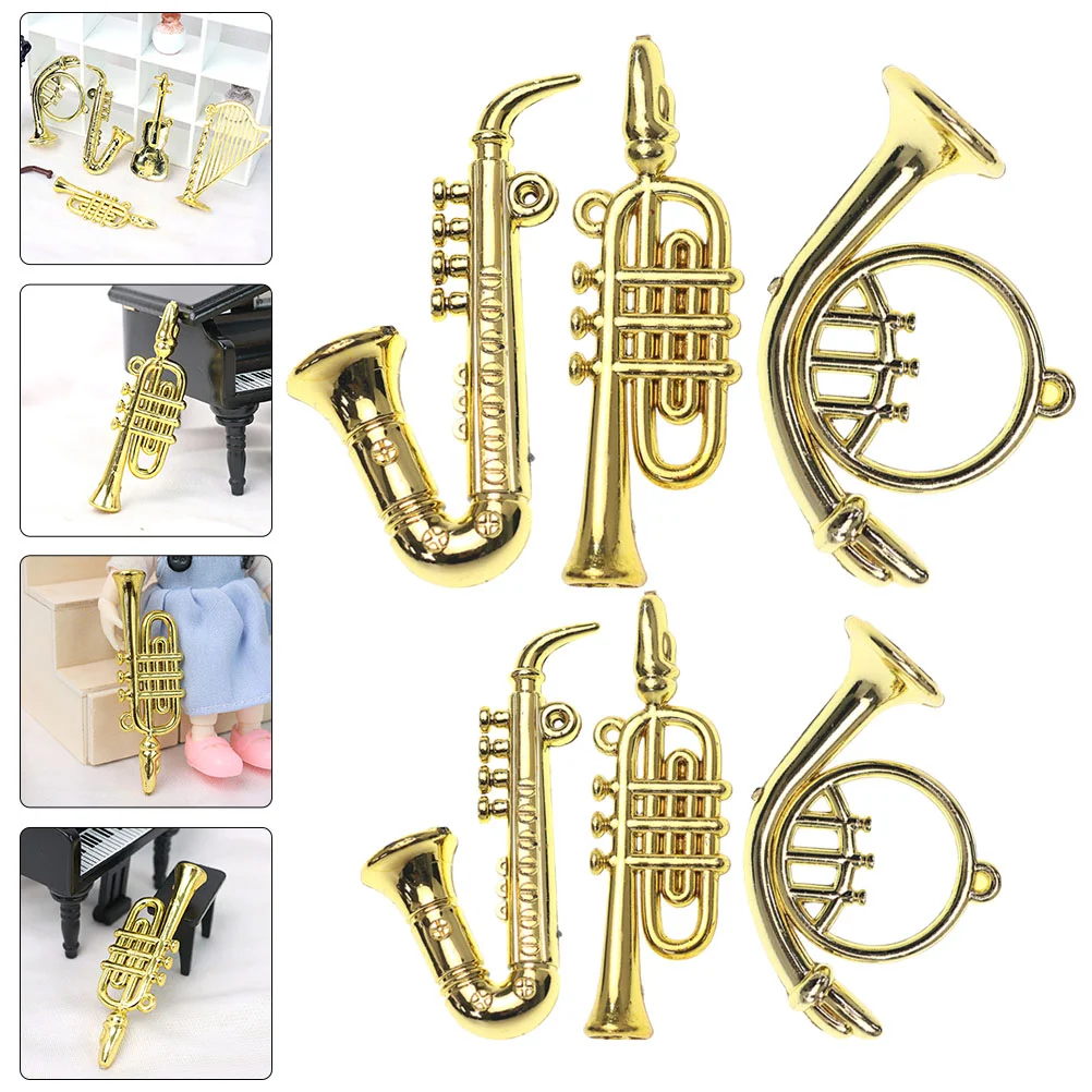 6 Pcs Model Kits Mini Miniature Musical Instrument Saxophone Trumpet Decorative Ornaments House for Instruments Golden
6 Pcs Model Kits Mini Miniature Musical Instrument Saxophone Trumpet Decorative Ornaments House for Instruments Golden