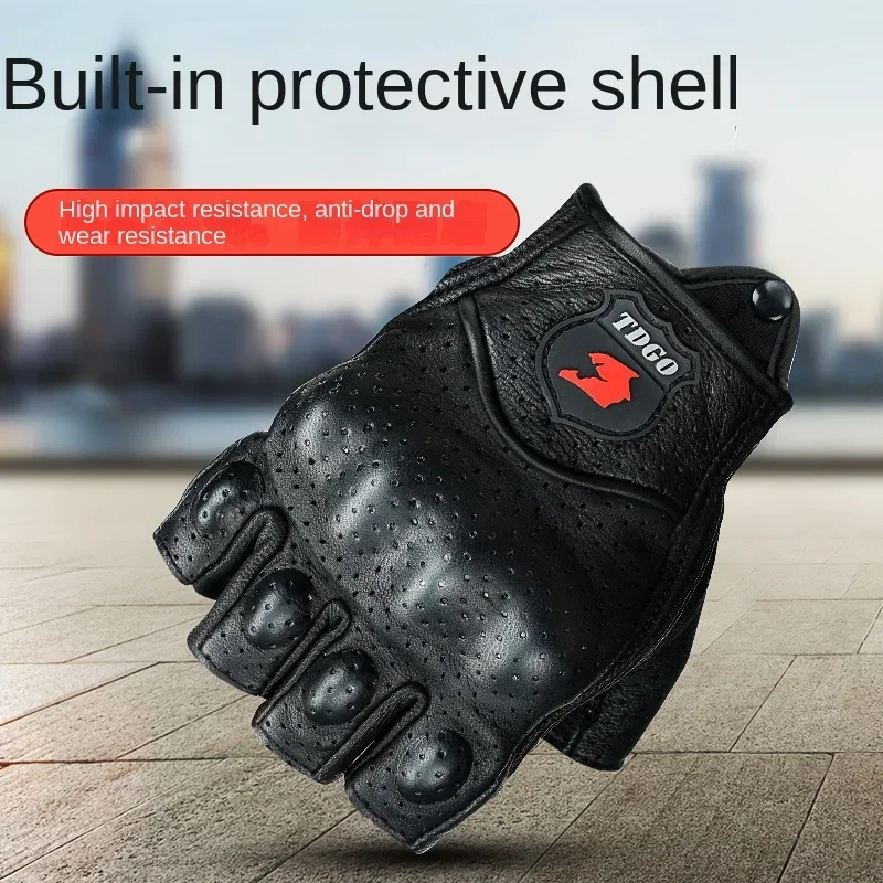 Summer Goatskin Motocross GlovesBreathable Mesh Leather Half Finger, TPU Armor & Anti-Slip Palm Guantes for Men Off-Road Riding
Summer Goatskin Motocross GlovesBreathable Mesh Leather Half Finger, TPU Armor & Anti-Slip Palm Guantes for Men Off-Road Riding