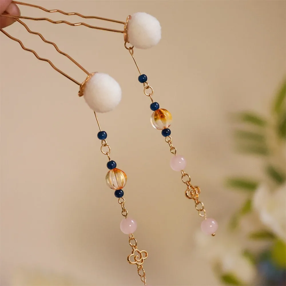 Chinese Style U-shaped Hairpin Sweet Plush Ball Antique Hair Forks Retro Hair Jewelry Long Tassel Hairpin Party Hair Accessories
Chinese Style U-shaped Hairpin Sweet Plush Ball Antique Hair Forks Retro Hair Jewelry Long Tassel Hairpin Party Hair Accessories