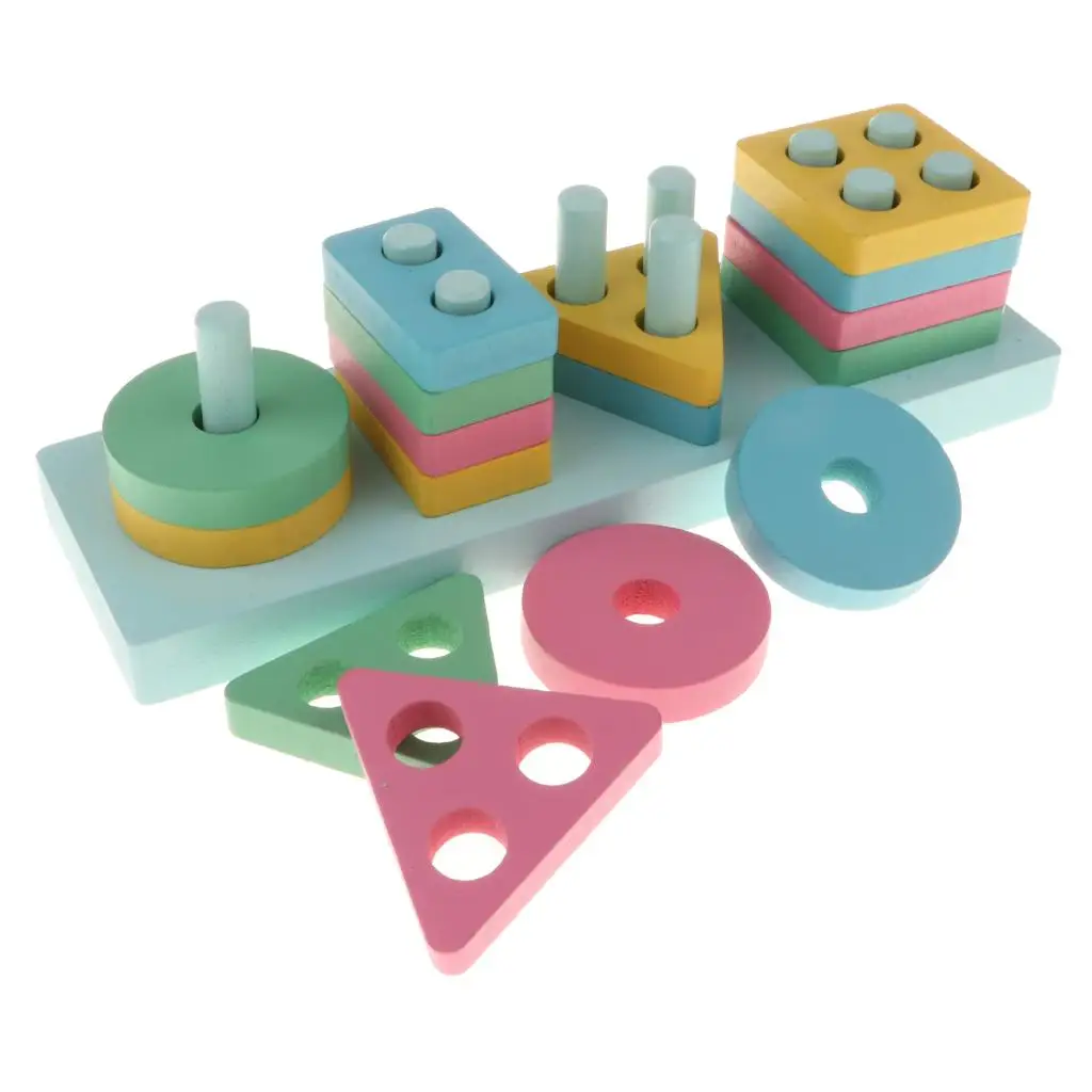 Geometric Board Stacking Blocks Wooden Puzzle Children Color Recognition Toy for Kids Learning Play
Geometric Board Stacking Blocks Wooden Puzzle Children Color Recognition Toy for Kids Learning Play