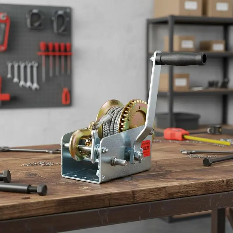 2000LBS Hand Winch,with 26FT Steel Cable,Galvanized Shell,4.1:2.4:1 Gear Ratio Portable Winch,Two-Way Ratchet,Manual Operated Hand Crank Winch for Trailer, Boat or ATV Towing
2000LBS Hand Winch,with 26FT Steel Cable,Galvanized Shell,4.1:2.4:1 Gear Ratio Portable Winch,Two-Way Ratchet,Manual Operated Hand Crank Winch for Trailer, Boat or ATV Towing