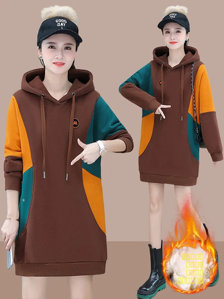 Women's Mid-Length Hoodie Thiened Fce Autumn Winter Faionable Casual Sweatirt Korean Sle Long Sve Letter Print
Women's Mid-Length Hoodie Thiened Fce Autumn Winter Faionable Casual Sweatirt Korean Sle Long Sve Letter Print