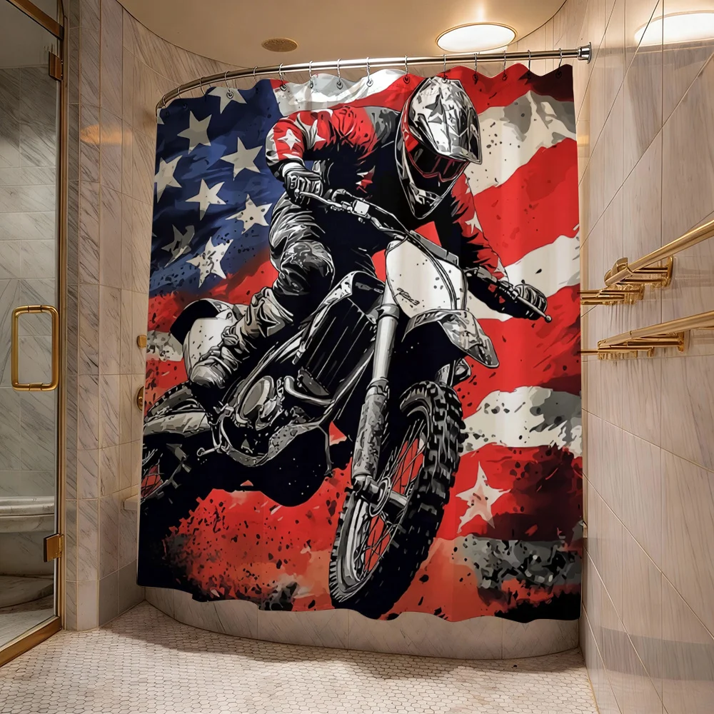 Motorcycle Biker Shower Curtain American Flag Waterproof Bathroom Curtain Liner Graphic Design Chopper Bike USA Patriot Decor Li
Motorcycle Biker Shower Curtain American Flag Waterproof Bathroom Curtain Liner Graphic Design Chopper Bike USA Patriot Decor Li