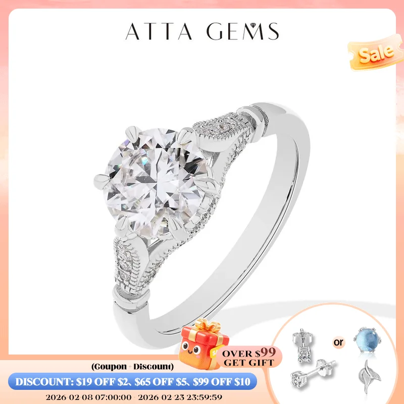 ATTAGEMS 2CT Round Cut Moissanite Diamond Rings for Women D VVS1 Solitaire Rings S925 Silver 18K Gold Plated Luxury Jewelry Gift
ATTAGEMS 2CT Round Cut Moissanite Diamond Rings for Women D VVS1 Solitaire Rings S925 Silver 18K Gold Plated Luxury Jewelry Gift