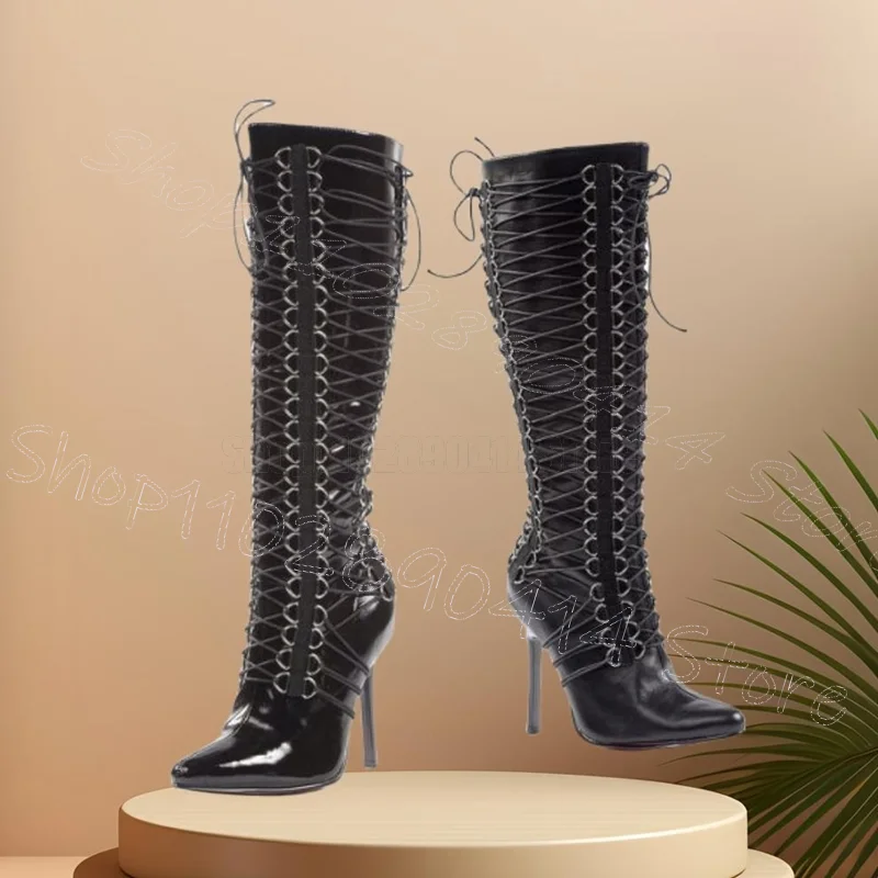 Black Cross Tied Strappy Pointed Toe Boots Lace Up Women Shoes Thin High Heels New Party Banquet Dating 2026 Zapatos Para Mujere
Black Cross Tied Strappy Pointed Toe Boots Lace Up Women Shoes Thin High Heels New Party Banquet Dating 2026 Zapatos Para Mujere