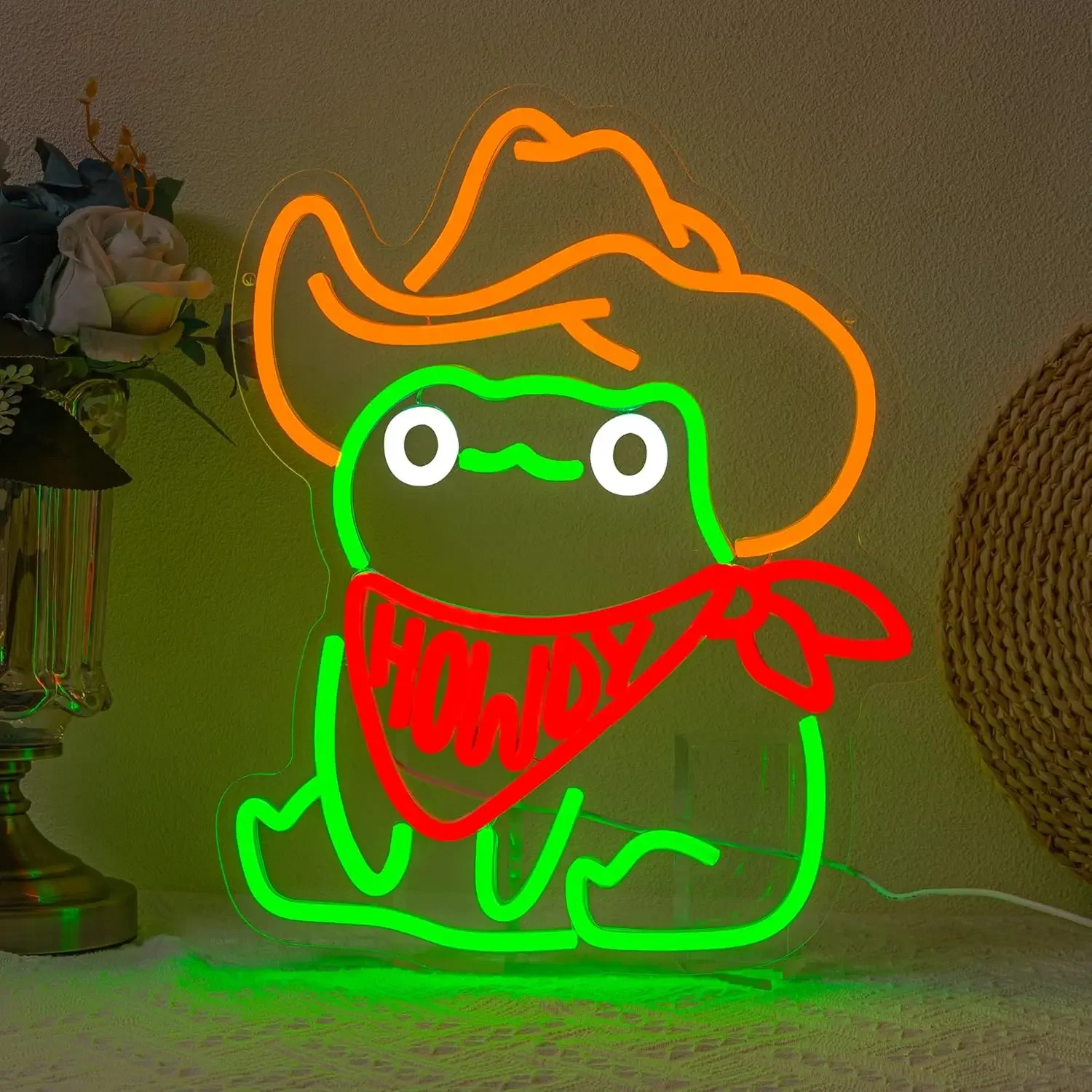 Неоновая вывеска «Ковбой-лягушка» с USB-питанием, регулируемая LED-подсветка, для спальни, гостиной, клуба, бара, мужской комнаты, подарки для вечеринок, декор для стен
Неоновая вывеска «Ковбой-лягушка» с USB-питанием, регулируемая LED-подсветка, для спальни, гостиной, клуба, бара, мужской комнаты, подарки для вечеринок, декор для стен