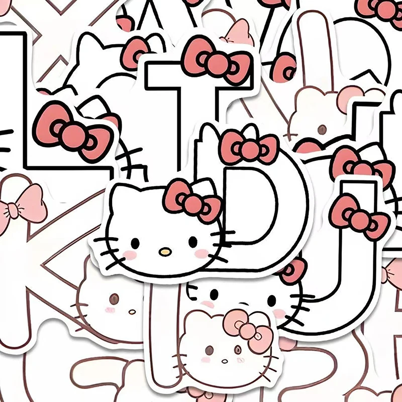 50pcs Cartoon Letter Hello Kitty Sanrio Stickers KT Cat Handbag Decoration Children's Gift Stickers Bag DIY Accessories
50pcs Cartoon Letter Hello Kitty Sanrio Stickers KT Cat Handbag Decoration Children's Gift Stickers Bag DIY Accessories