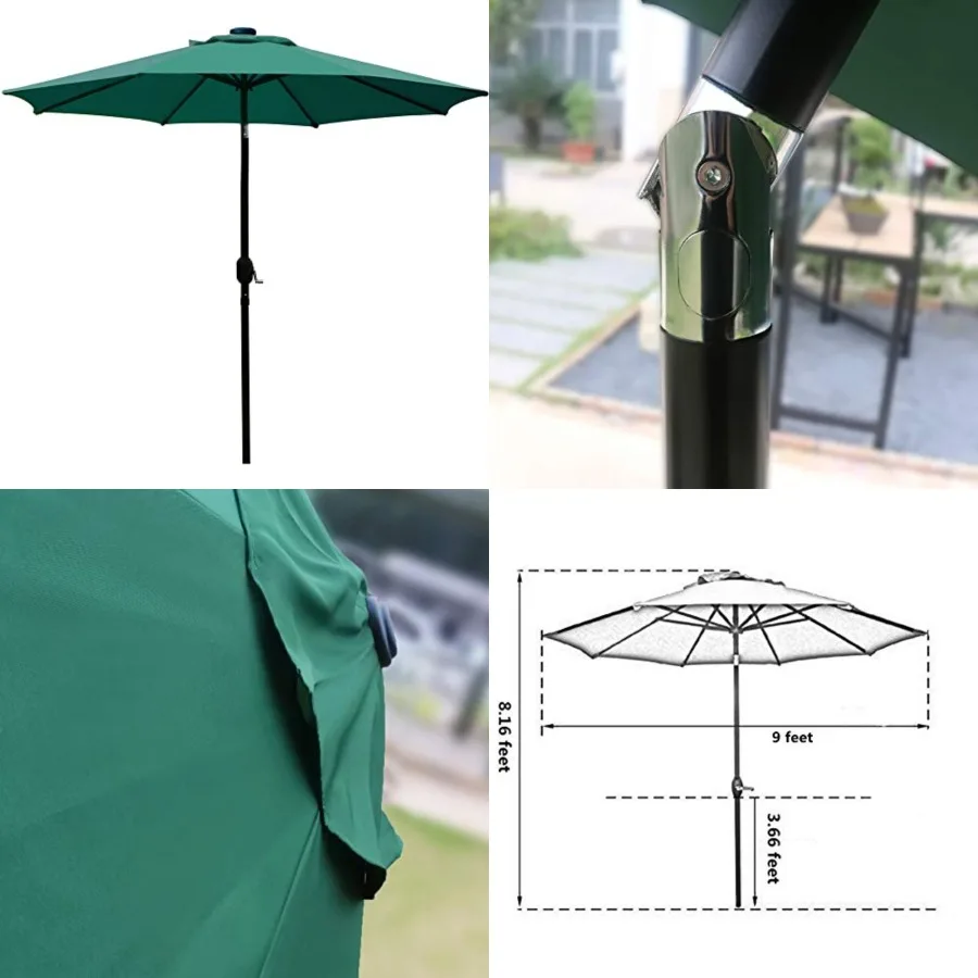 9' Patio Umbrella Outdoor Table Umbrella with 8 Sturdy Ribs
9' Patio Umbrella Outdoor Table Umbrella with 8 Sturdy Ribs