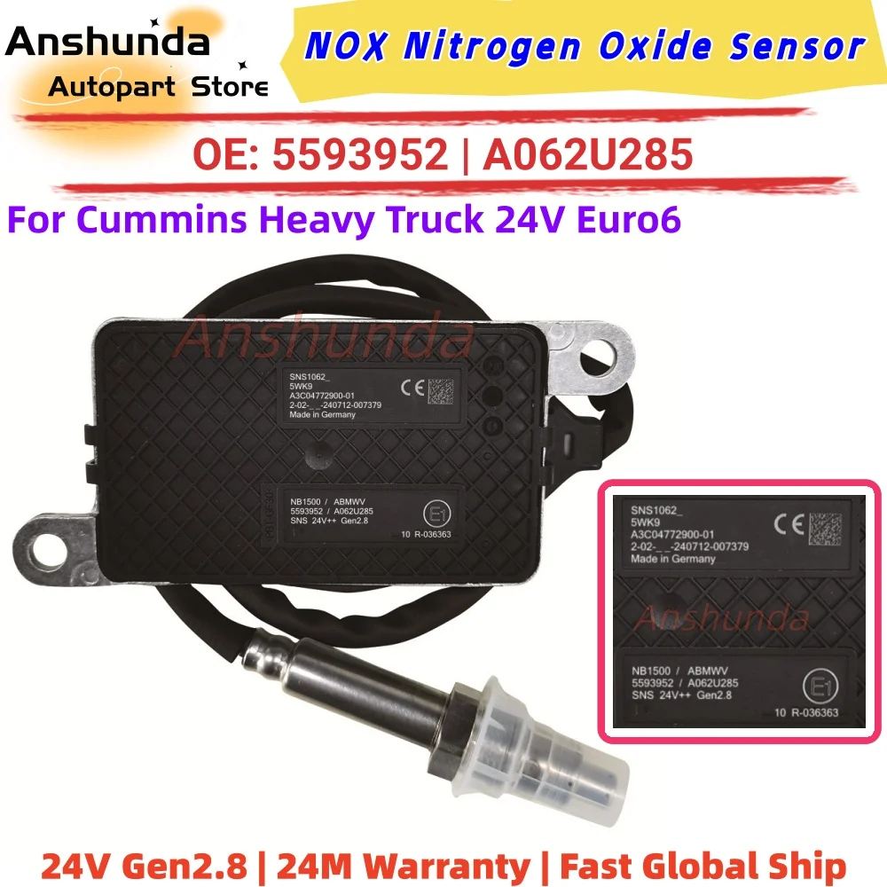 NOx Sensor 5593952 Nitrogen Oxide Sensor for Euro.6 Diesel Engine SCR Emission System
NOx Sensor 5593952 Nitrogen Oxide Sensor for Euro.6 Diesel Engine SCR Emission System
