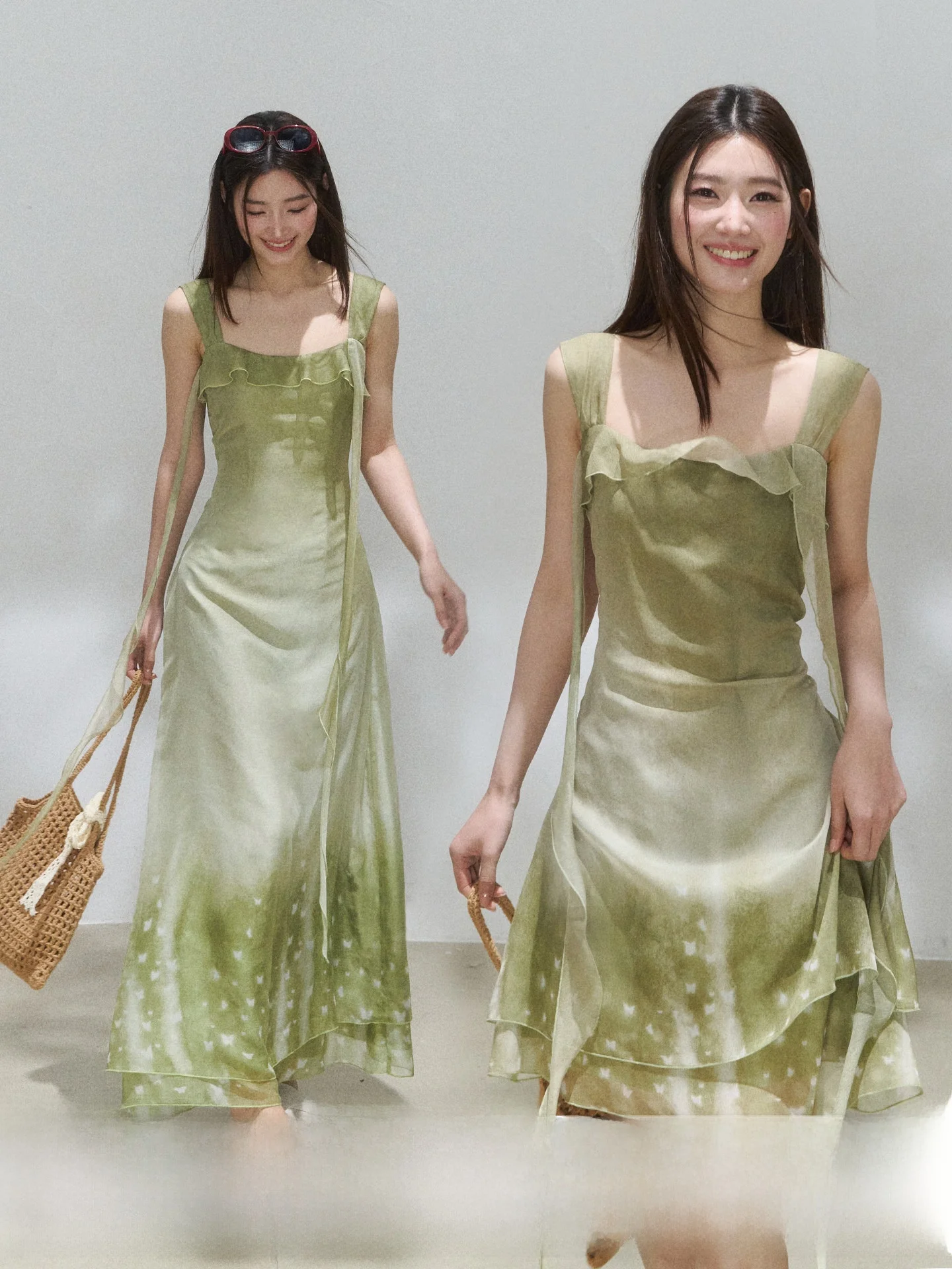Romantic Escape Gradient Green Slim Fit Dress with Sash Holiday Atmosphere Women's Soft Polyester Fiber Sleeveless A-Line Skirt
Romantic Escape Gradient Green Slim Fit Dress with Sash Holiday Atmosphere Women's Soft Polyester Fiber Sleeveless A-Line Skirt