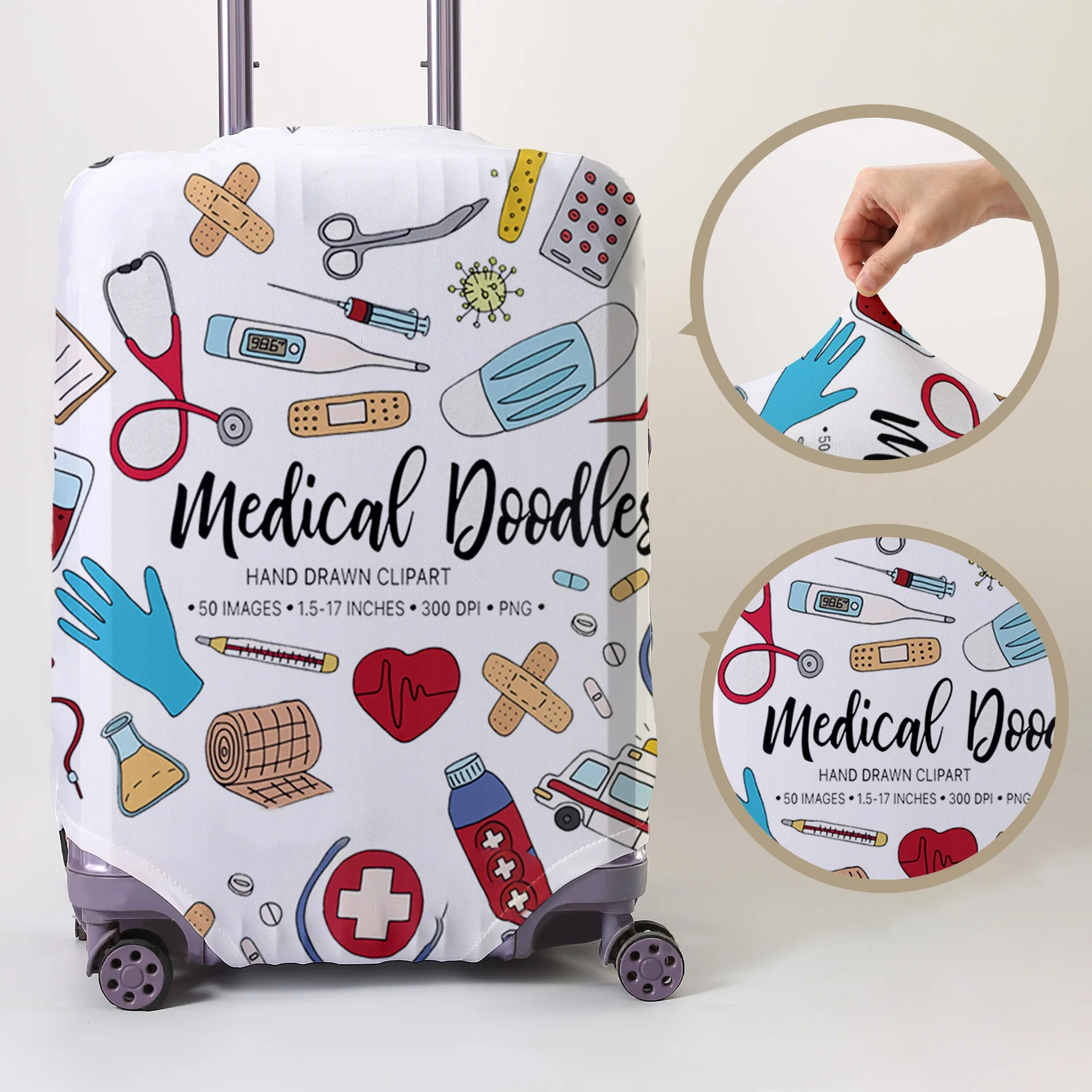 Medical graffiti pattern luggage protection cover, suitable for 18-32 inch luggage covers, luggage handle gloves, travel accesso
Medical graffiti pattern luggage protection cover, suitable for 18-32 inch luggage covers, luggage handle gloves, travel accesso