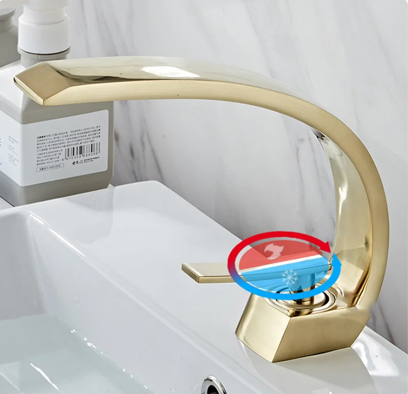 Creative Curved Basin Faucet Hot Cold Water Mixer Tap Single Handle Bathroom Lavatory Vanity Faucet Deck Mounted for Vanity,Rv
Creative Curved Basin Faucet Hot Cold Water Mixer Tap Single Handle Bathroom Lavatory Vanity Faucet Deck Mounted for Vanity,Rv