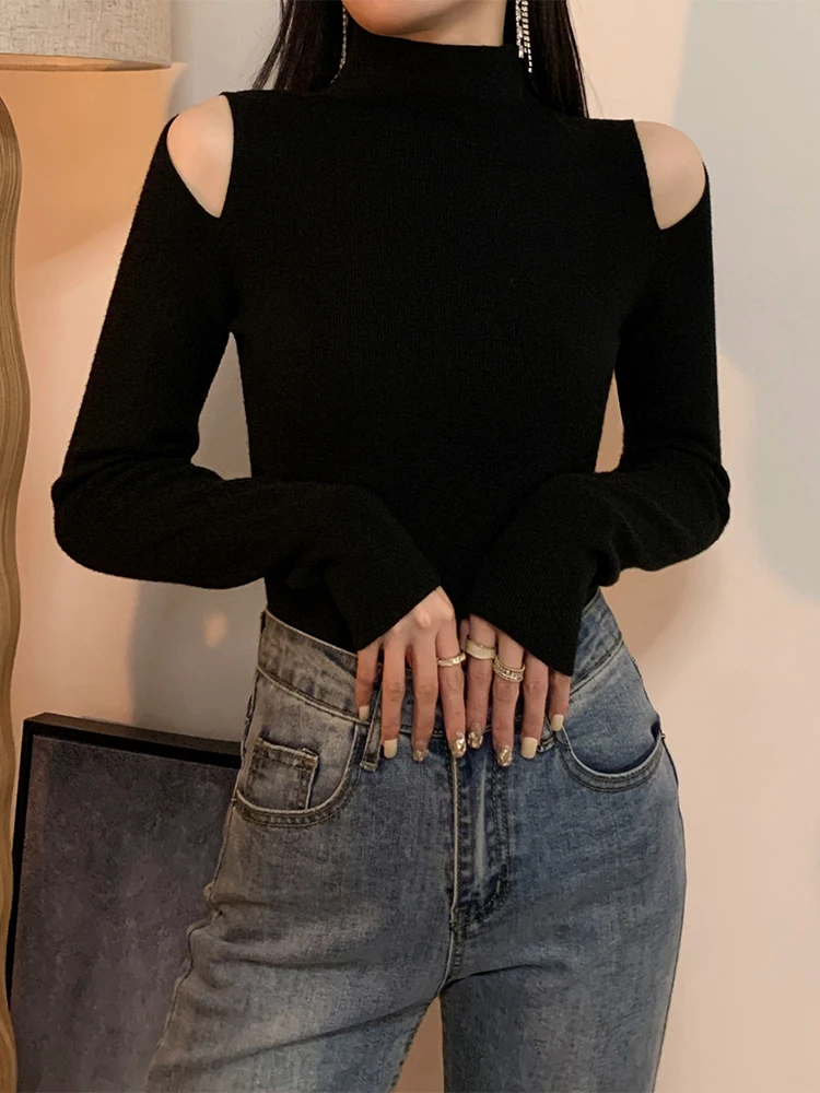 Bla Off-oulder Base irt Women's Autumn Winter High Collar Knitted Sweater Inner Hollow out Design Casual Sle Cotton B...
Bla Off-oulder Base irt Women's Autumn Winter High Collar Knitted Sweater Inner Hollow out Design Casual Sle Cotton B...