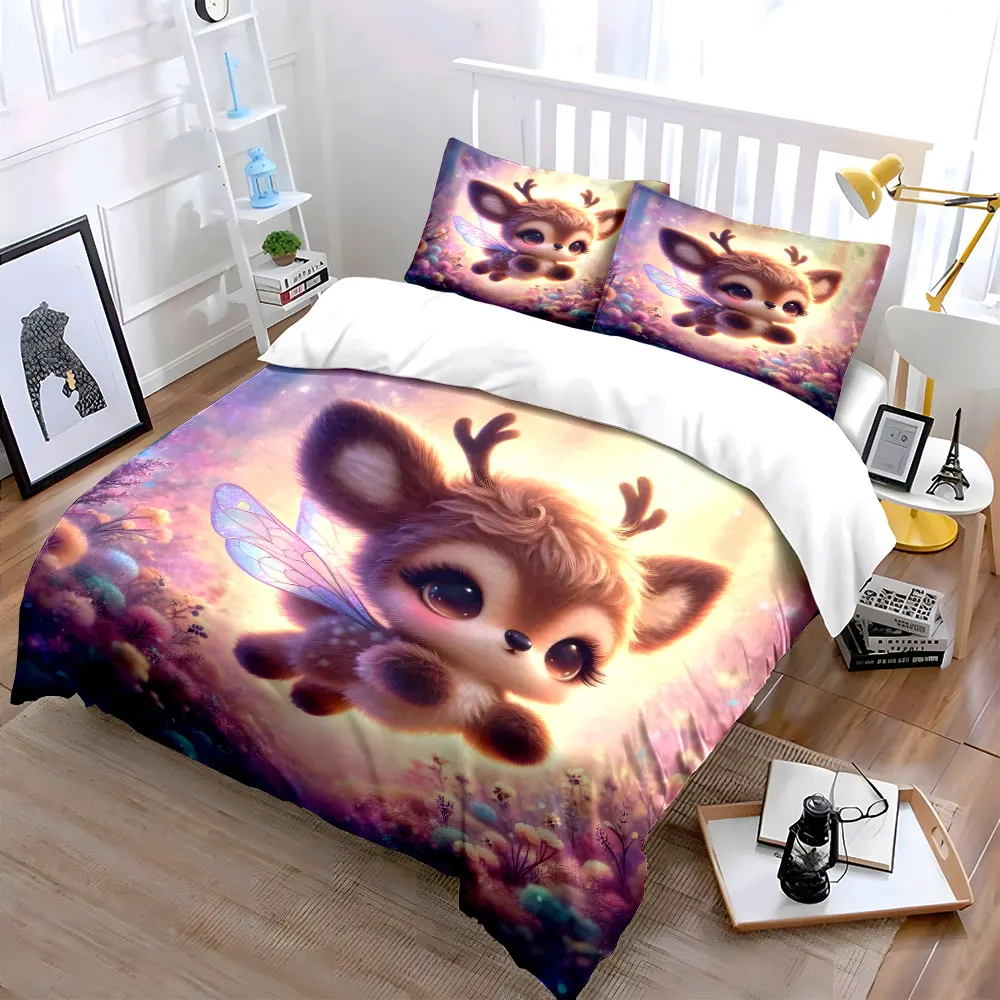 "Fantasy Deer Trio Decor Set" Multiple sizes kid's and adults' bedroom Exquisite 3PC bedding set, gift
"Fantasy Deer Trio Decor Set" Multiple sizes kid's and adults' bedroom Exquisite 3PC bedding set, gift