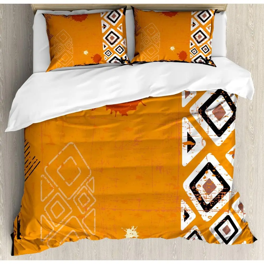 Bold Geometric Art Duvet Cover Set, 3-Piece Bedding with Pillow Shams, California King, Black, Orange, White
Bold Geometric Art Duvet Cover Set, 3-Piece Bedding with Pillow Shams, California King, Black, Orange, White