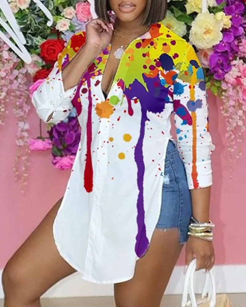 Women Fashion Tops Blouses Loose Casual Big Size Printed Quarter Sleeve Casual Shirts X-long Length Streetwear Womens Tops
Women Fashion Tops Blouses Loose Casual Big Size Printed Quarter Sleeve Casual Shirts X-long Length Streetwear Womens Tops
