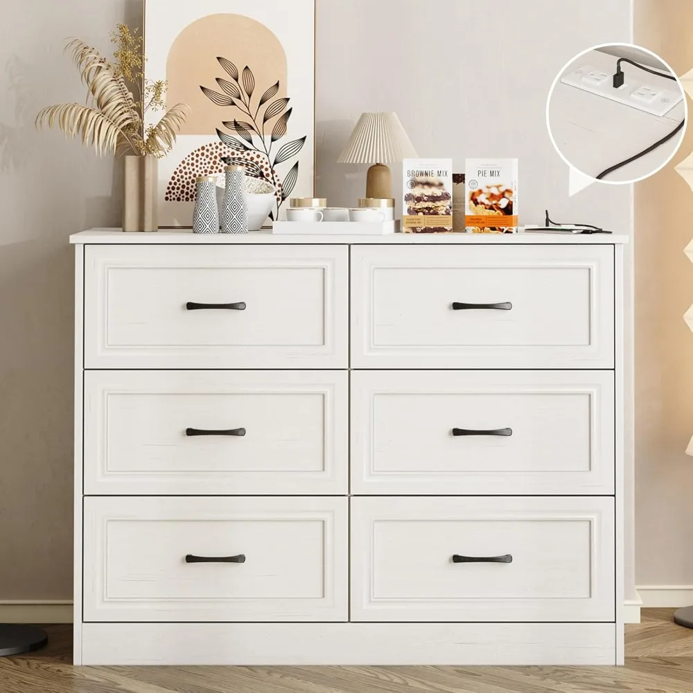 6 Drawer Wide Dresser Organizer with Charging Station, Tall Dresser for Hallway, Wood Dresser with Metal Handles Dresser,
6 Drawer Wide Dresser Organizer with Charging Station, Tall Dresser for Hallway, Wood Dresser with Metal Handles Dresser,